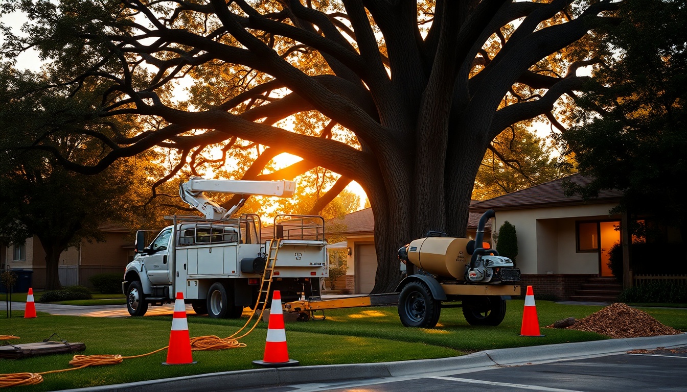 Tree Service service workspace in Oregon at golden hour