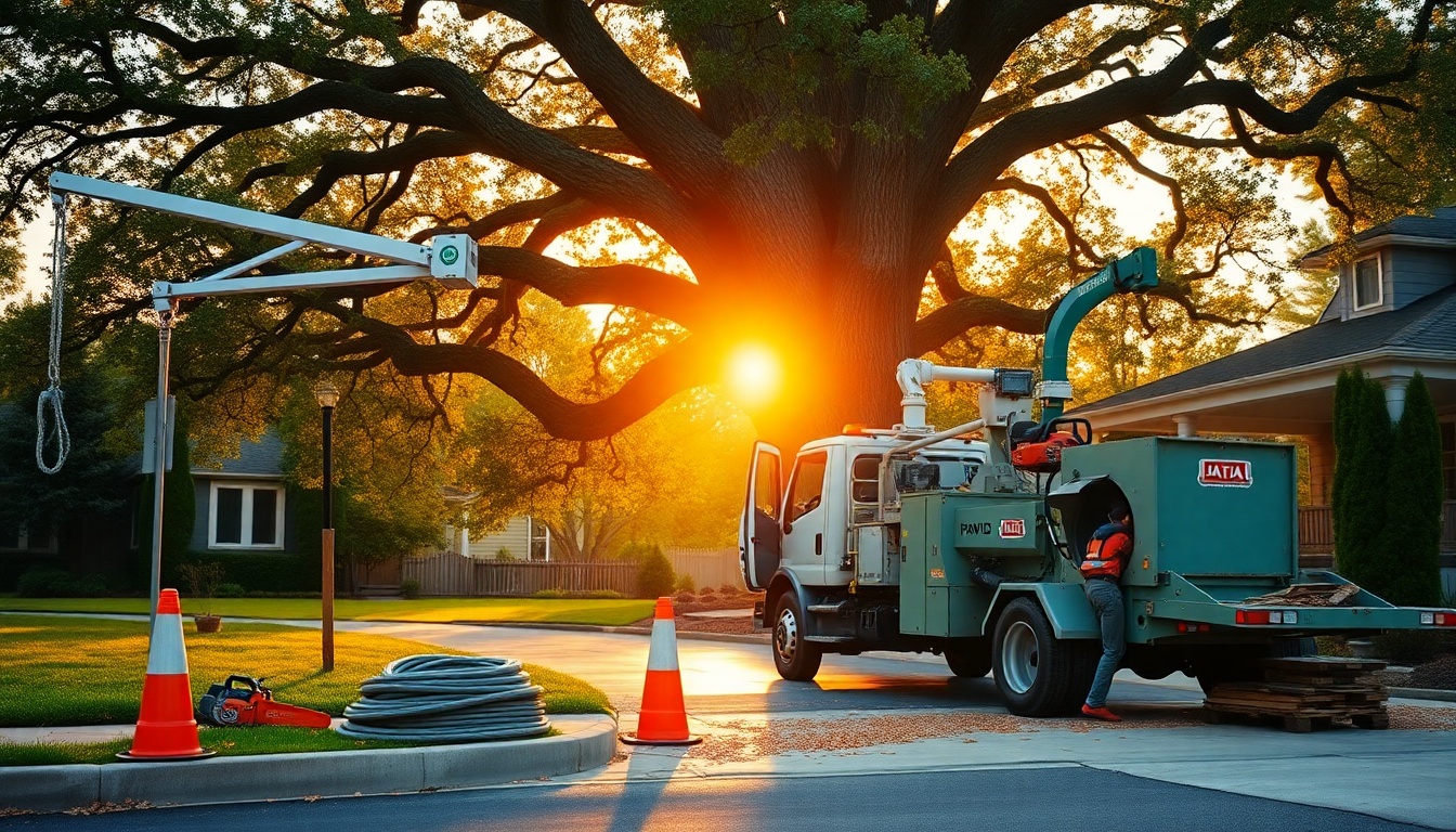 Tree Service service workspace in Pennsylvania at golden hour