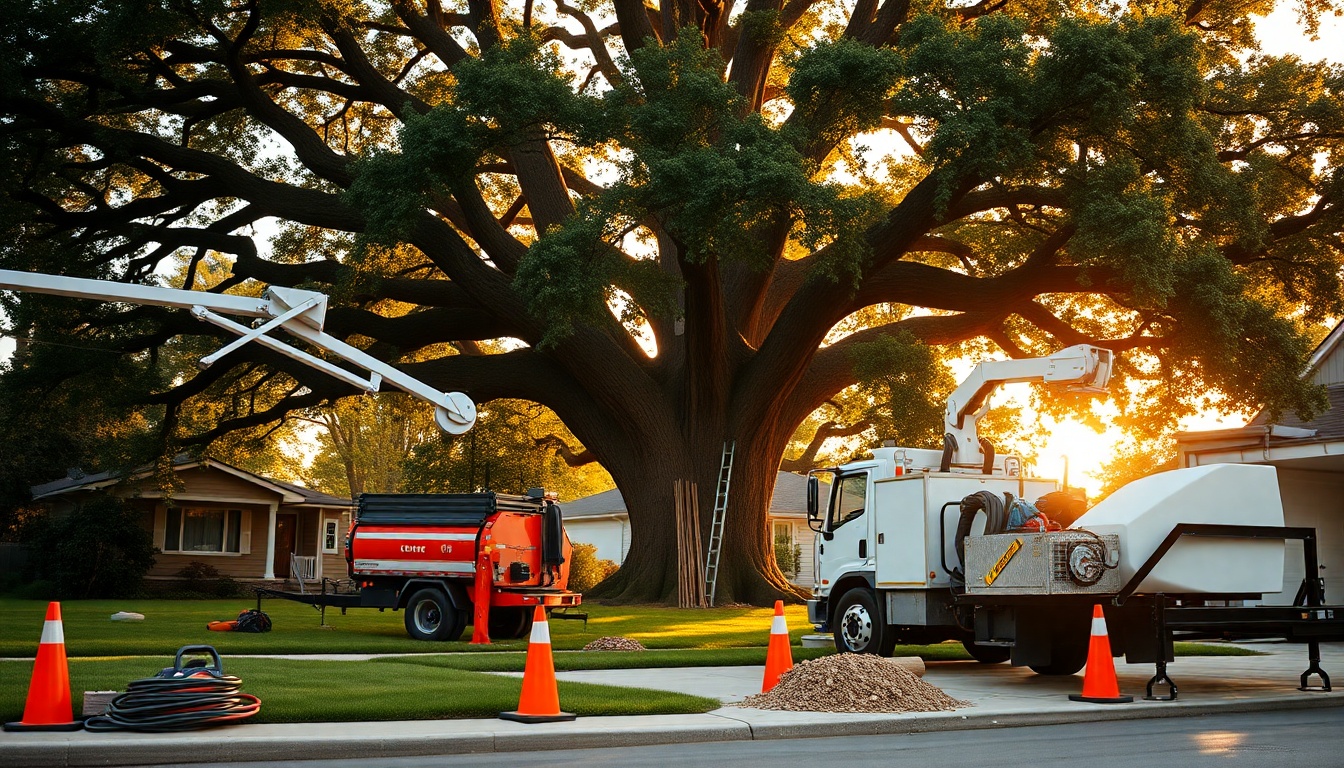 Tree Service service workspace in Rhode Island at golden hour