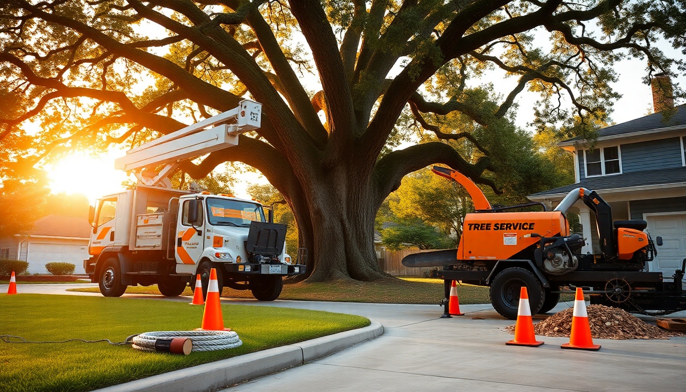 Tree Service service workspace in South Carolina at golden hour