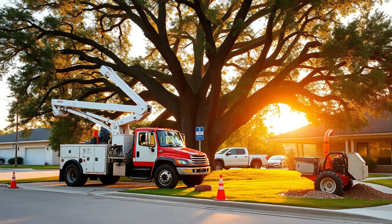 Tree Service service operation in South Dakota at golden hour