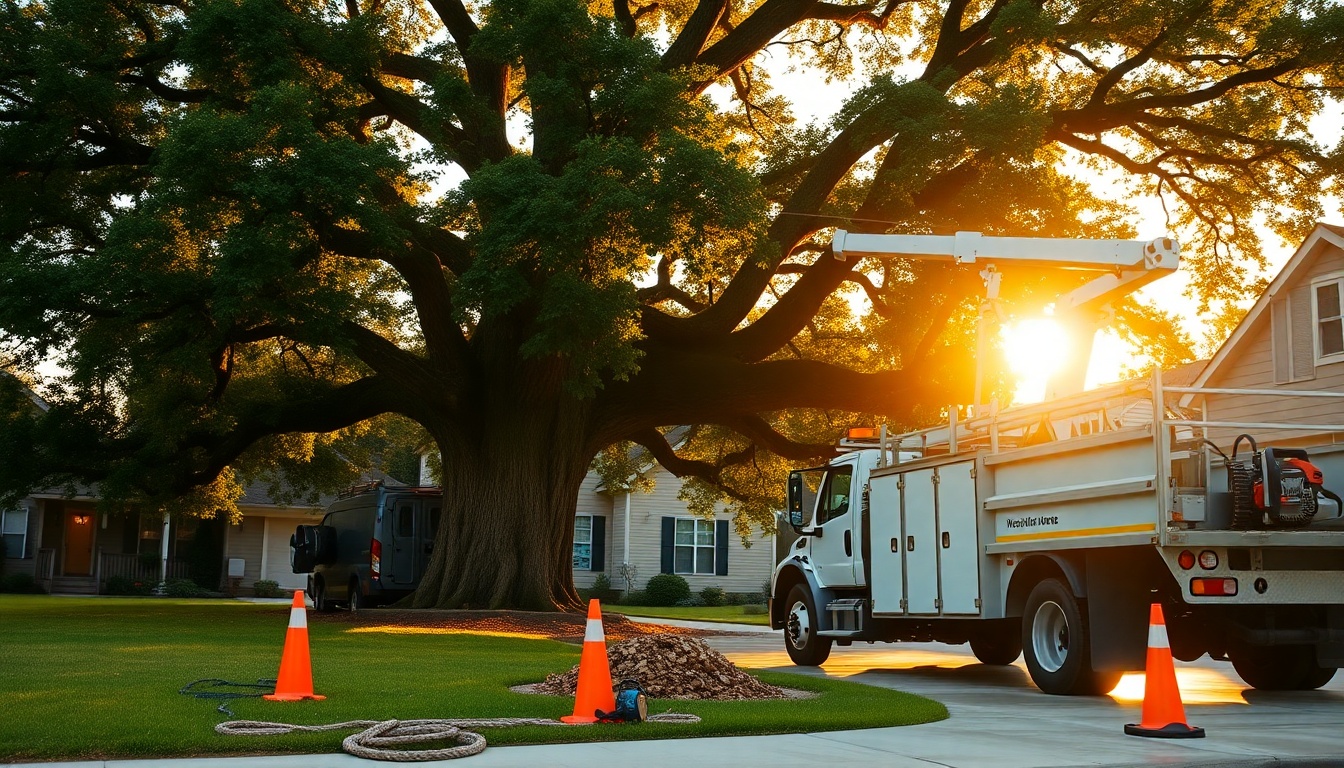Tree Service service workspace in Tennessee at golden hour