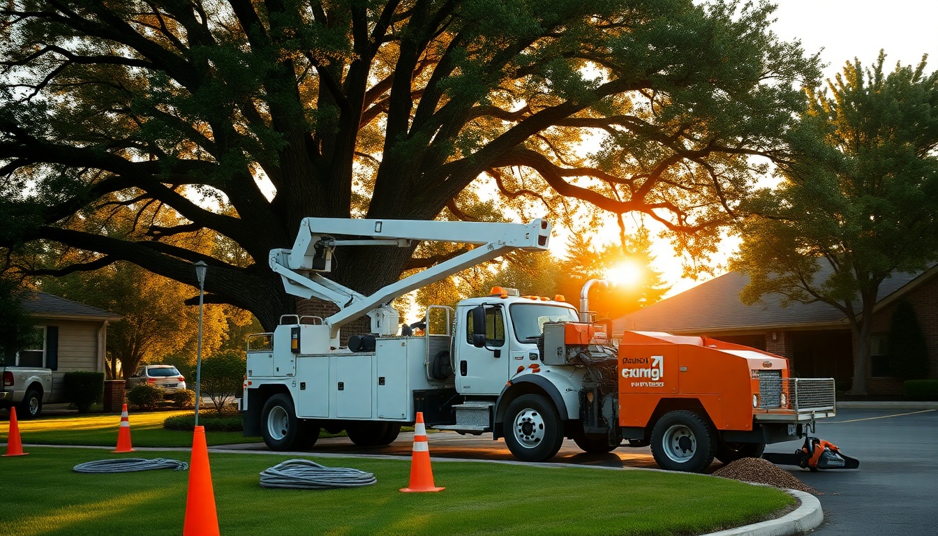 Tree Service service operation in Tennessee at golden hour