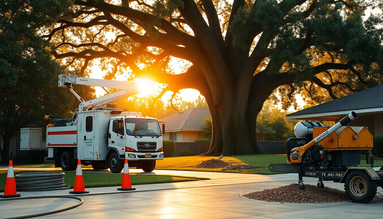 Tree Service service workspace in Texas at golden hour