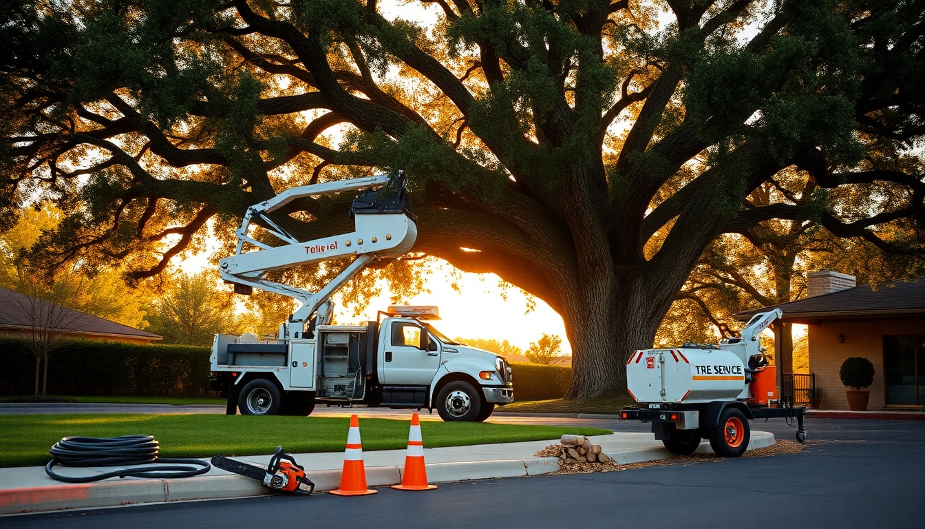 Tree Service service operation in Utah at golden hour