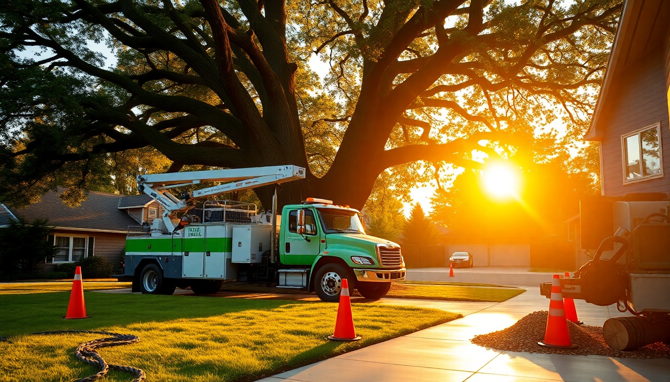 Tree Service service workspace in Vermont at golden hour