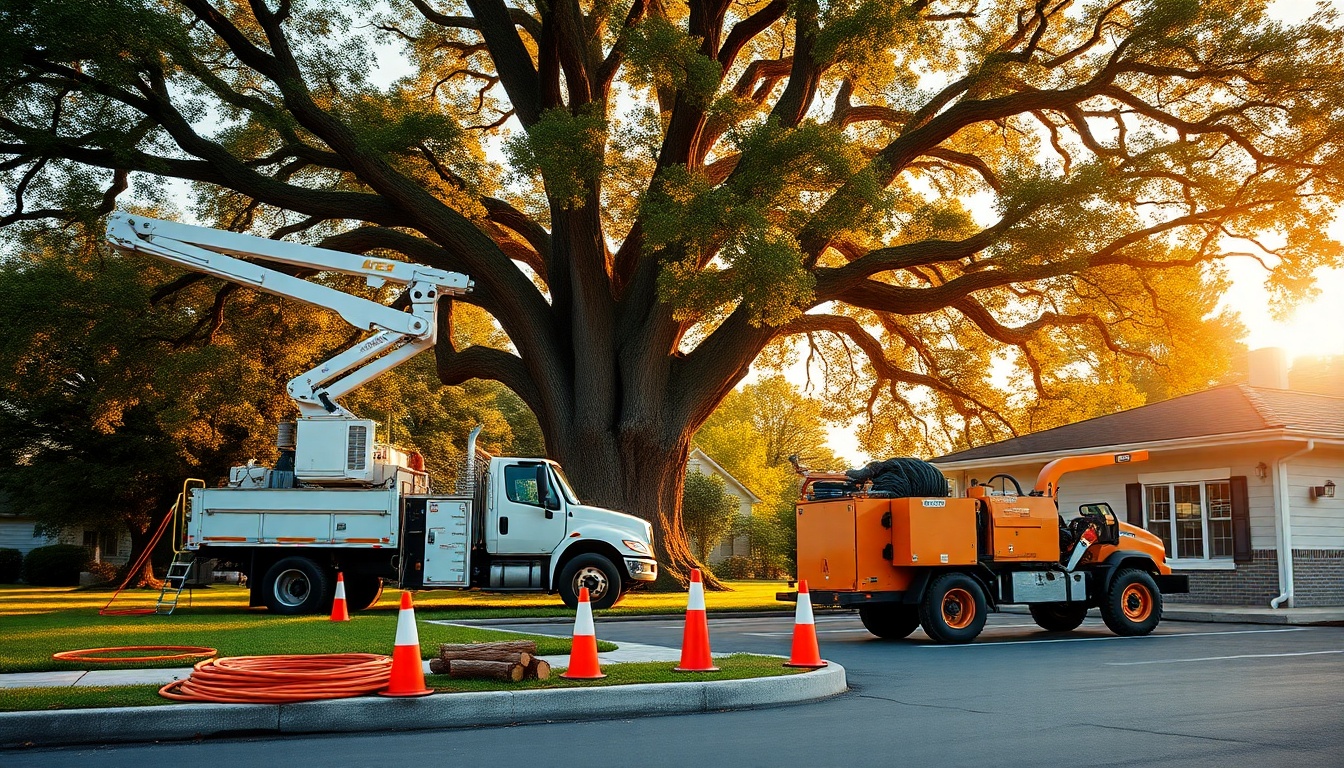 Tree Service service operation in Vermont at golden hour