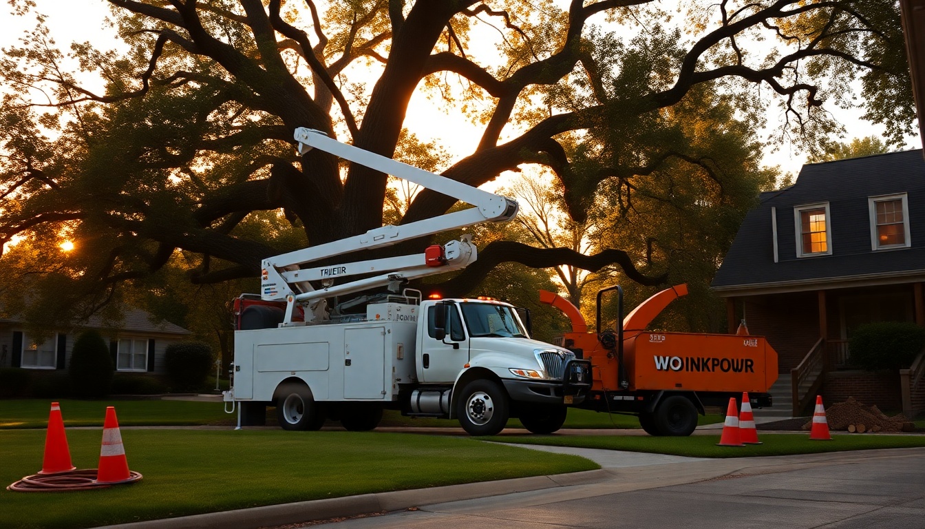 Tree Service service workspace in Virginia at golden hour