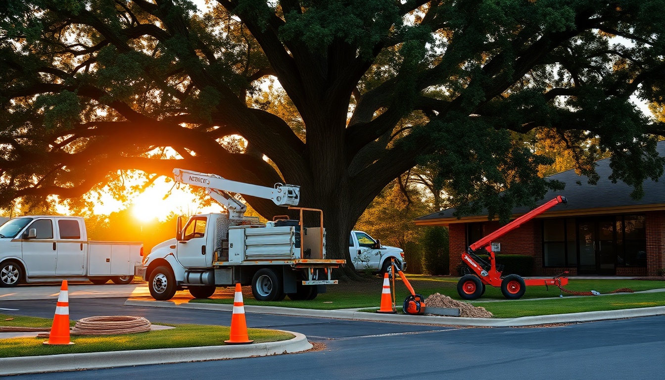 Tree Service service operation in Virginia at golden hour