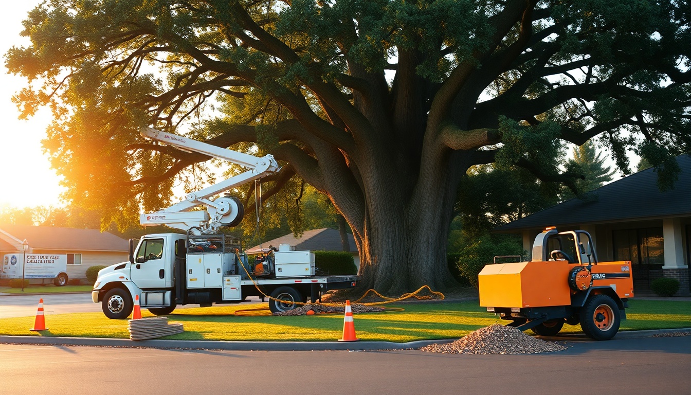 Tree Service service operation in Washington at golden hour
