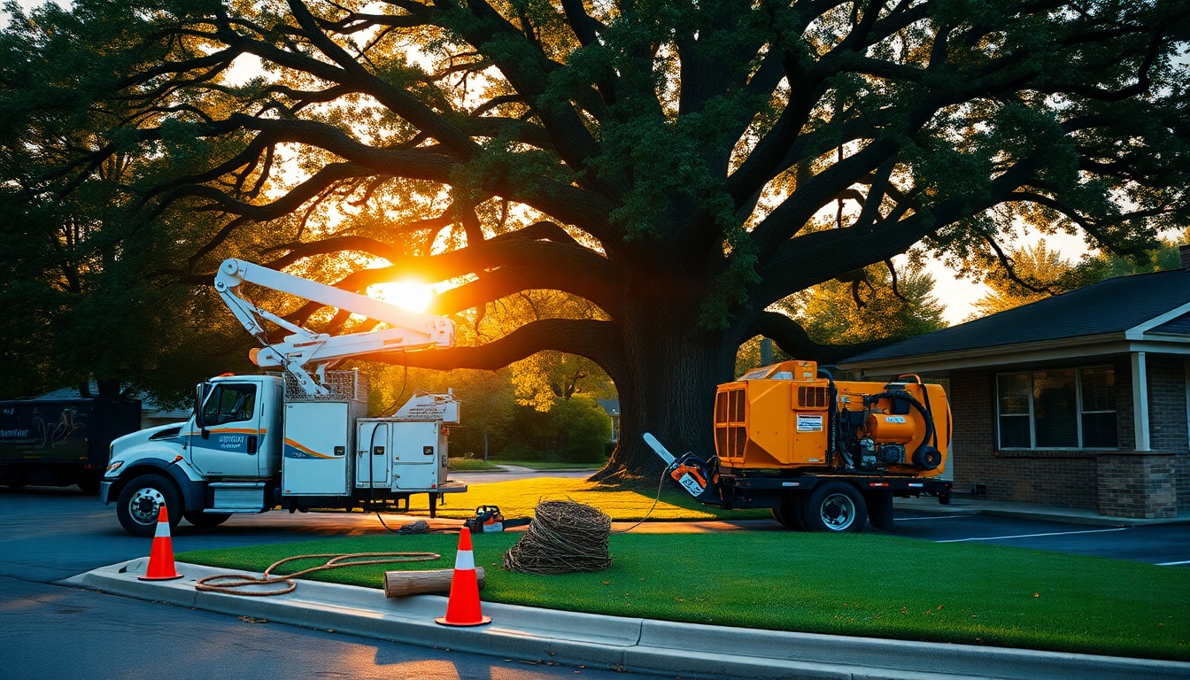 Tree Service service operation in West Virginia at golden hour