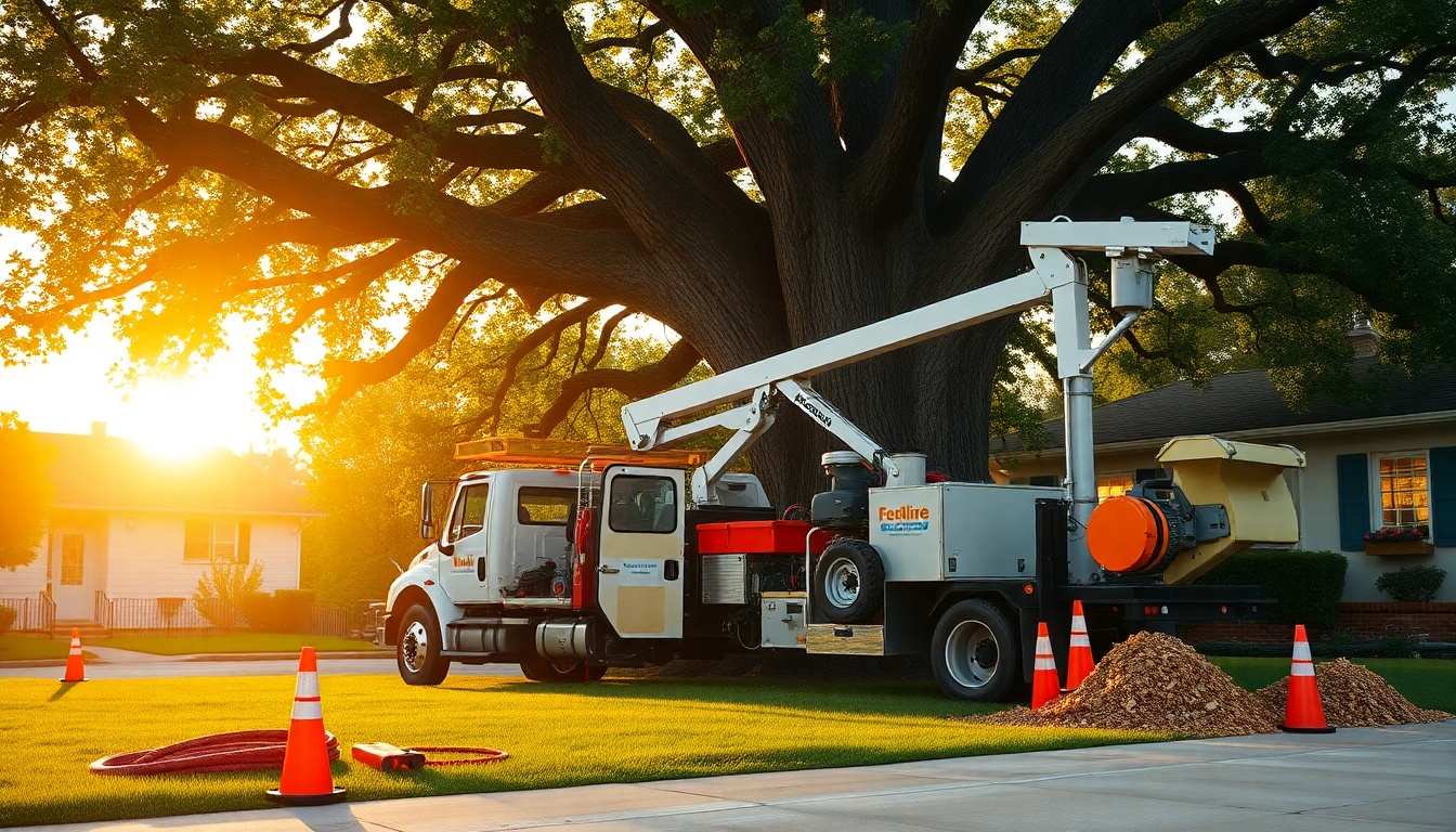 Tree Service service workspace in Wisconsin at golden hour
