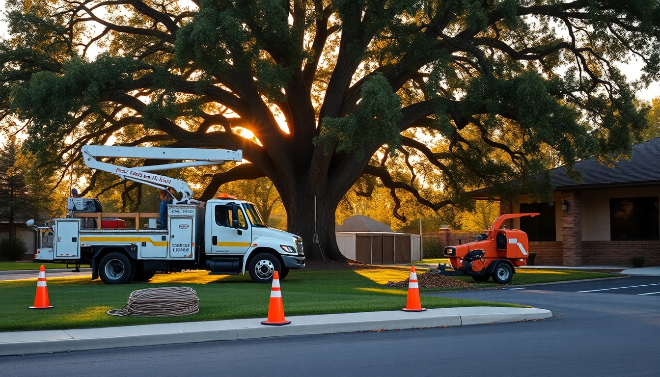 Tree Service service operation in Wyoming at golden hour