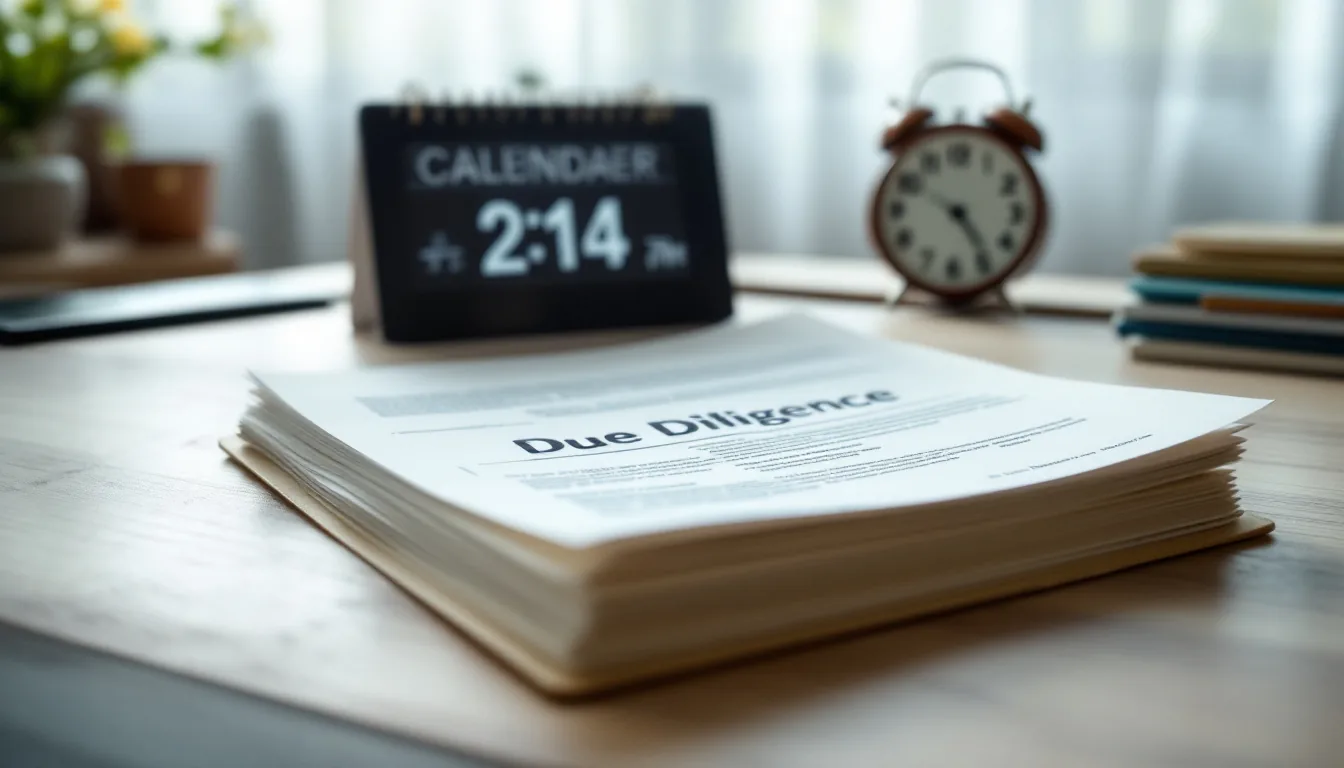 A business owner reviewing a due diligence timeline for a business sale