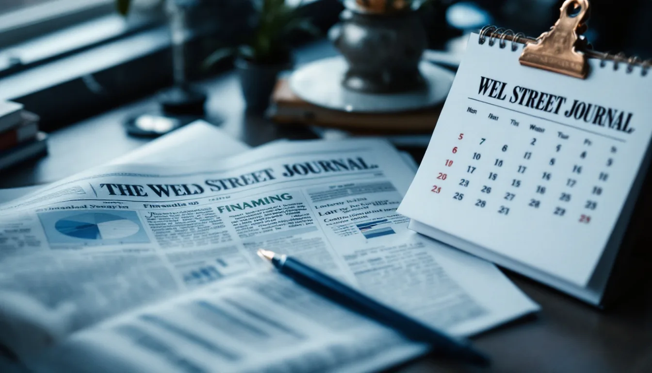 A business owner studying economic indicators and a calendar before deciding to sell