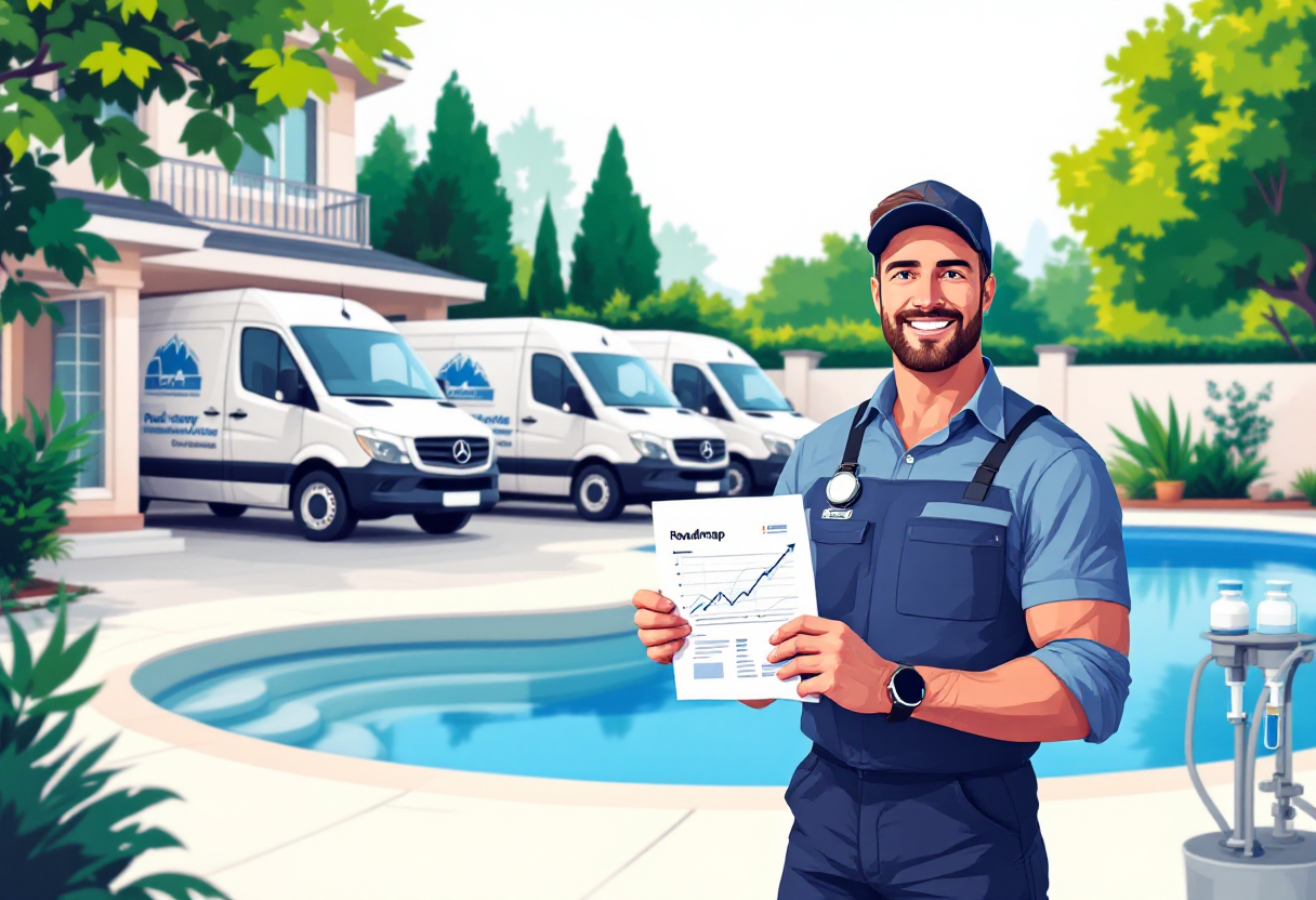 How to prepare your pool service business for a sale or exit: 36-month playbook covering valuation multiples, PE buyer diligence, and value maximization levers