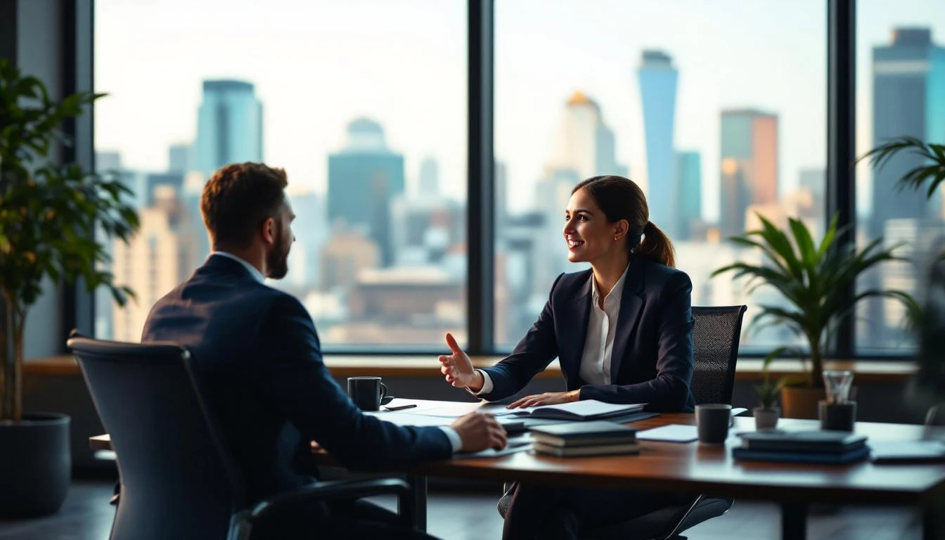 Financial advisor meeting a client, representing an established RIA for sale