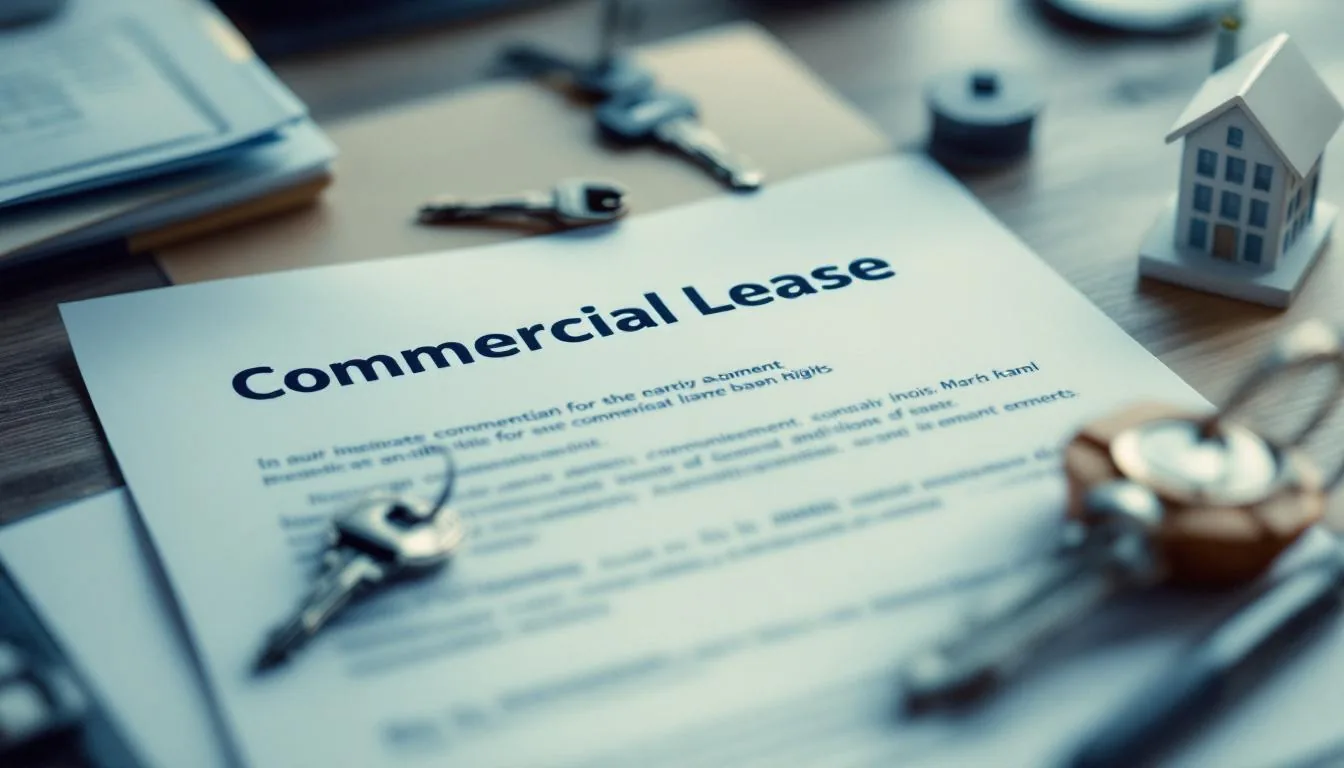 A business owner reviewing a commercial lease before selling the business