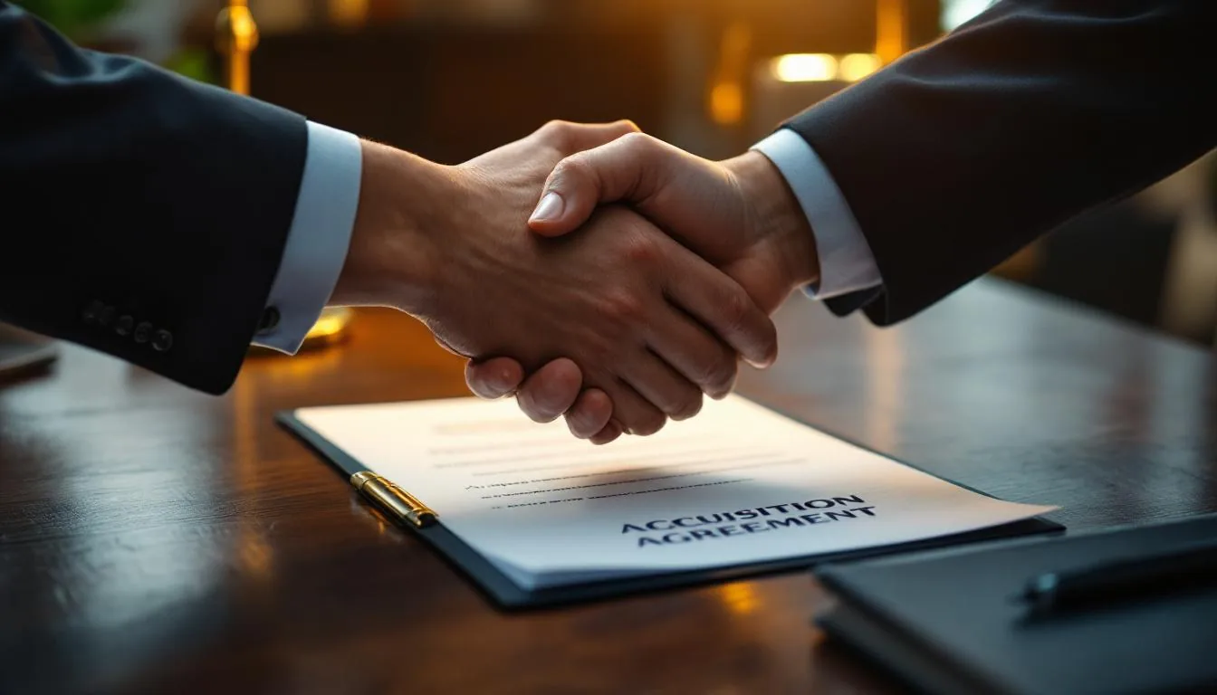 Two companies agreeing to a friendly takeover with the target's board supporting the deal