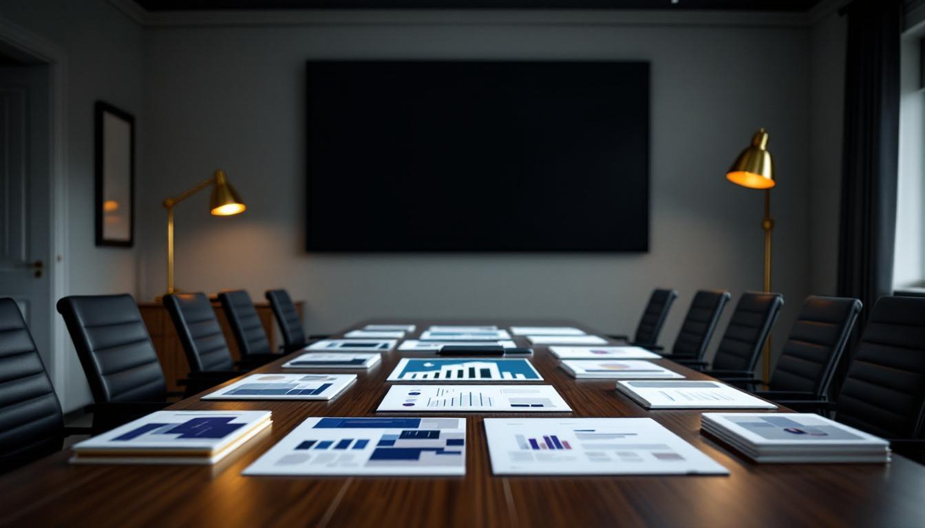 A management presentation taking place between business sellers and prospective buyers