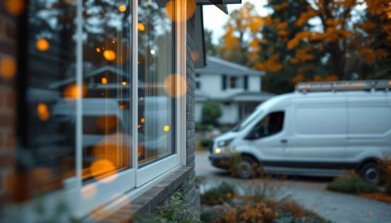 Installer fitting a new window for an established window and door replacement business