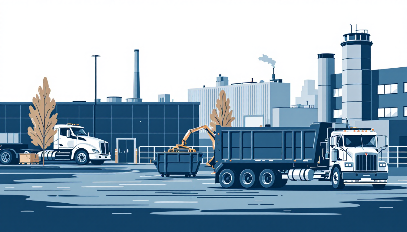 Commercial waste hauling in Alabama: front-load, roll-off, transfer station, route density, M&A activity