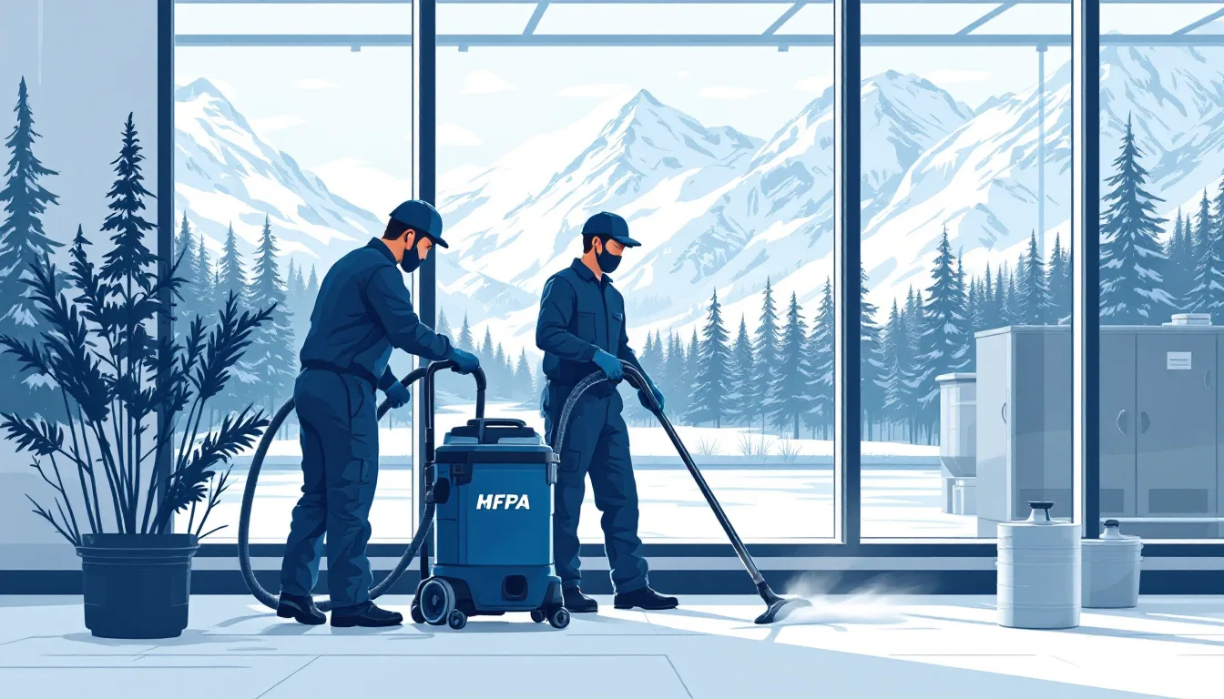 Commercial janitorial / building services in Alaska: route density, recurring contracts, healthcare EVS, M&A activity