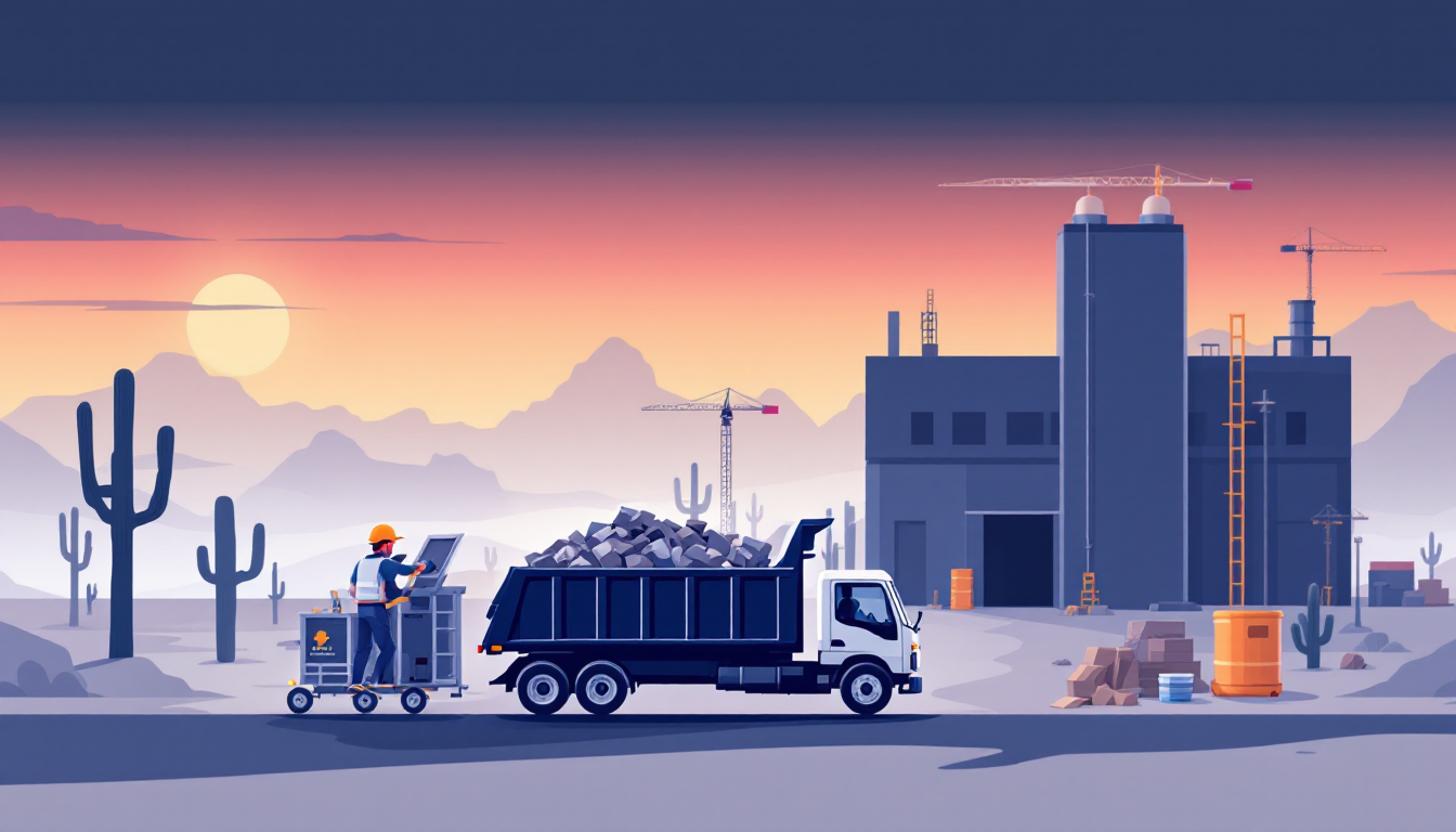 Commercial waste hauling in Arizona: front-load, roll-off, transfer station, route density, M&A activity