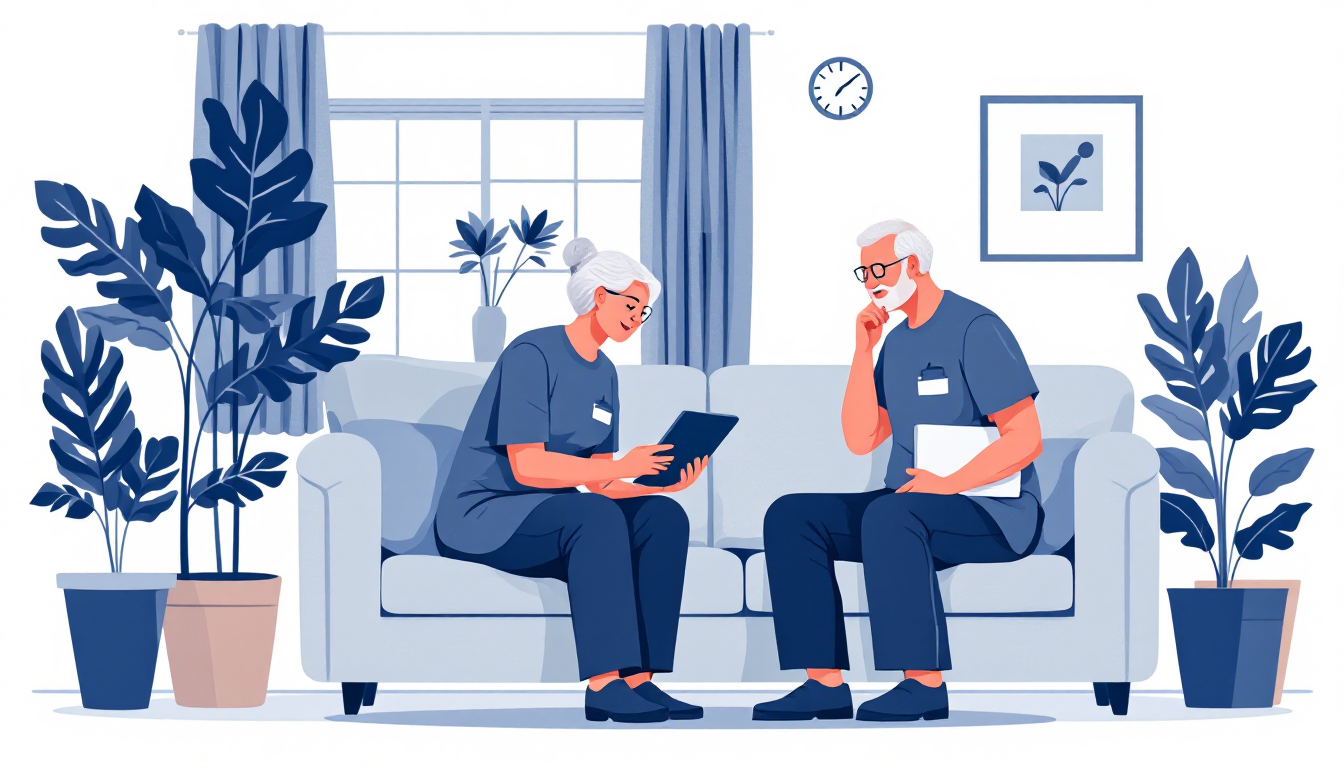 Home health and hospice in California: caregiver visiting elderly patient, in-home nursing, PE roll-up activity