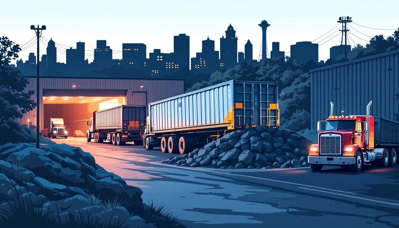 Commercial waste hauling in Connecticut: front-load, roll-off, transfer station, route density, M&A activity