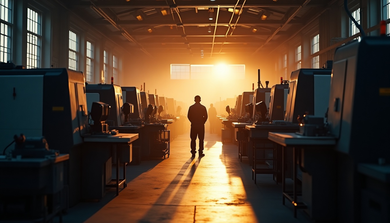 US manufacturing shop floor at golden hour representing the 2026 LMM US manufacturing M&A buyer landscape