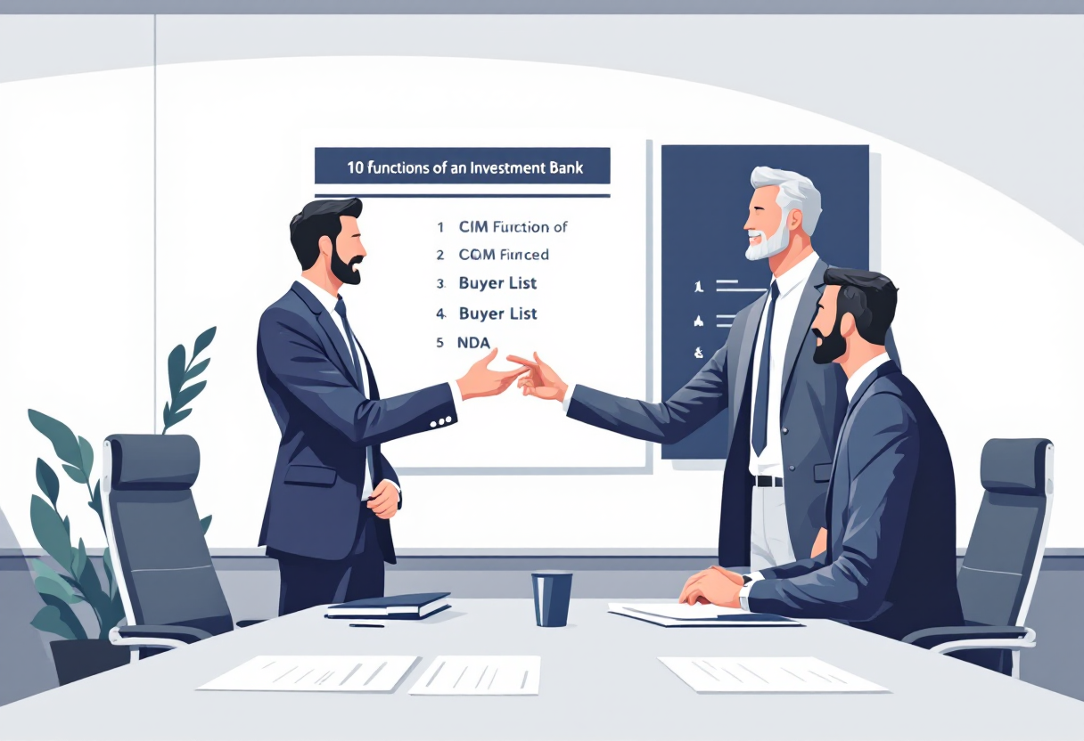 Function of an investment bank when selling a business
