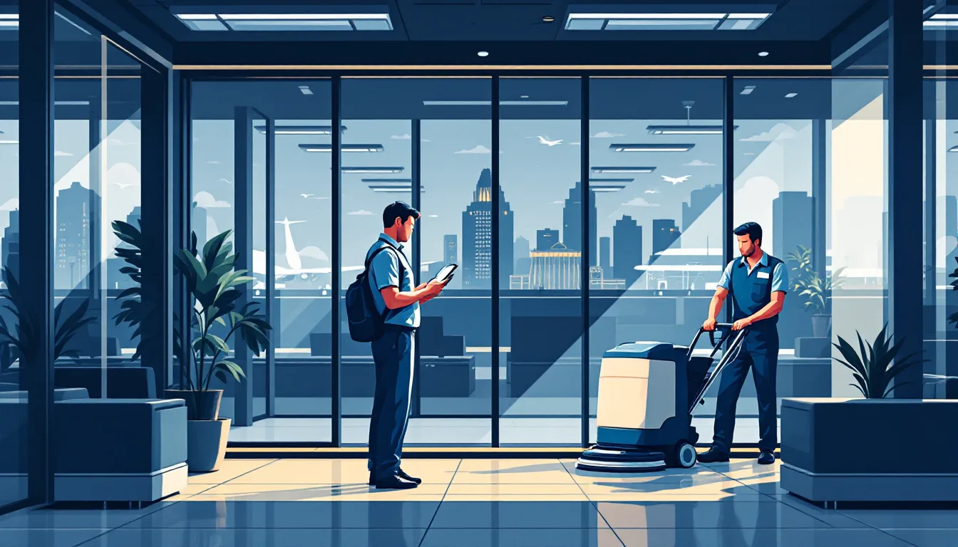 Commercial janitorial / building services in Georgia: route density, recurring contracts, healthcare EVS, M&A activity