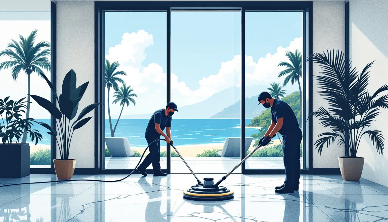 Commercial janitorial / building services in Hawaii: route density, recurring contracts, healthcare EVS, M&A activity
