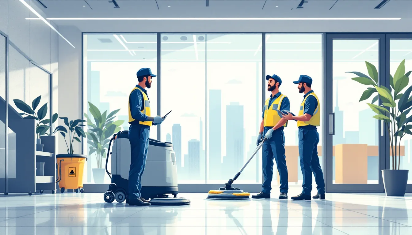 Commercial janitorial / building services in Iowa: route density, recurring contracts, healthcare EVS, M&A activity