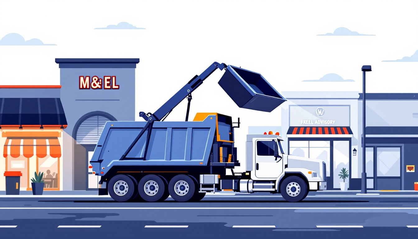 Commercial waste hauling in Kansas: front-load, roll-off, transfer station, route density, M&A activity