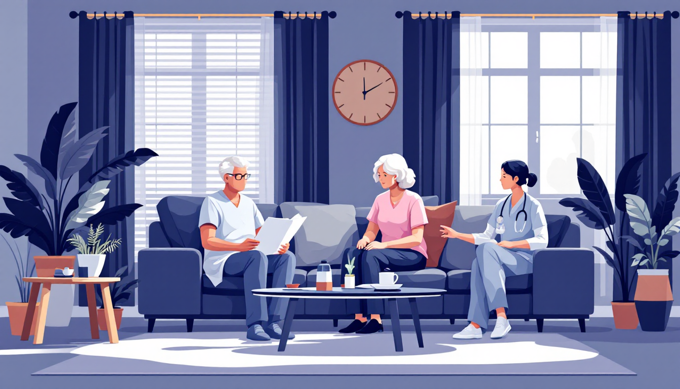 Home health and hospice in Louisiana: caregiver visiting elderly patient, in-home nursing, PE roll-up activity