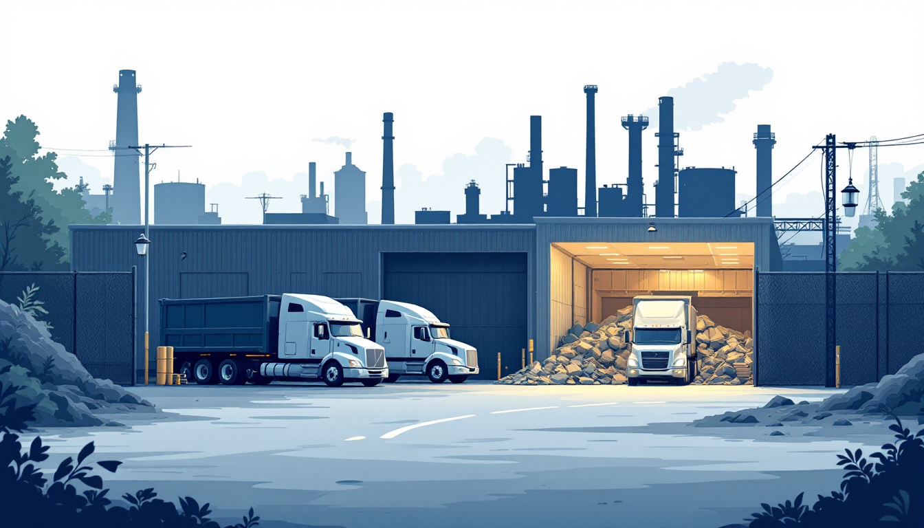 Commercial waste hauling in New Jersey: front-load, roll-off, transfer station, route density, M&A activity
