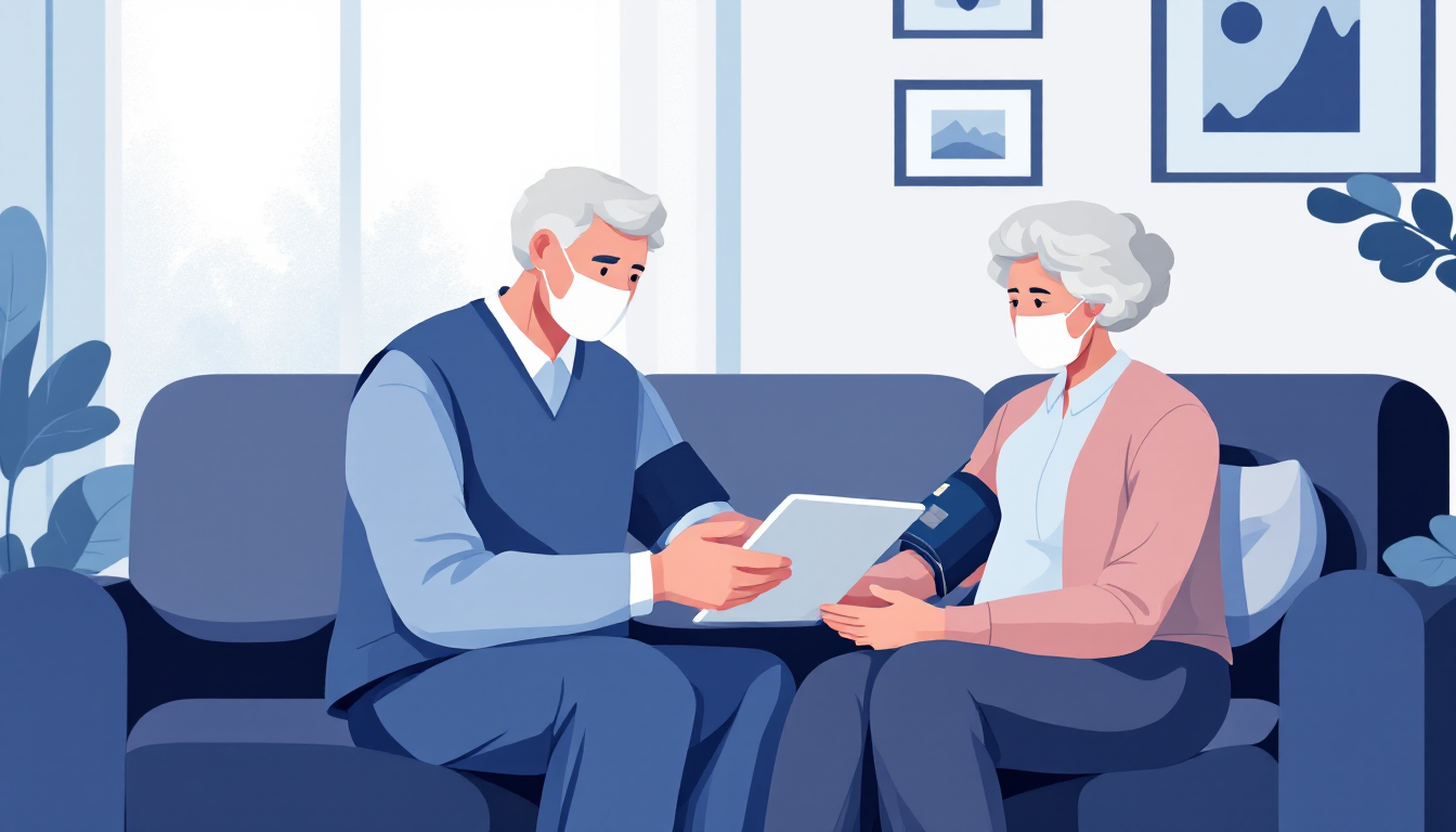 Home health and hospice in North Carolina: caregiver visiting elderly patient, in-home nursing, PE roll-up activity