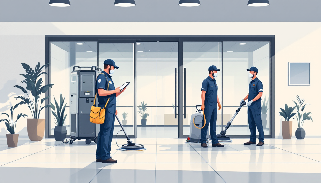 Commercial janitorial / building services in South Dakota: route density, recurring contracts, healthcare EVS, M&A activity