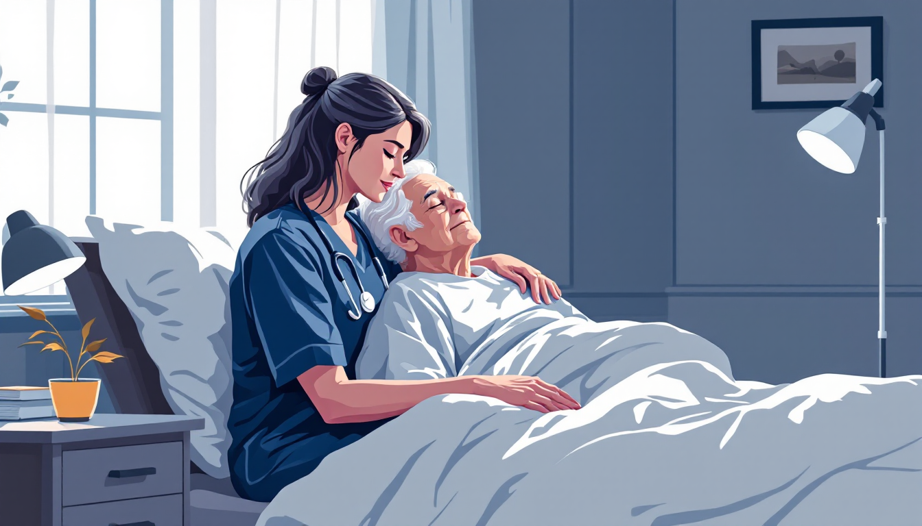 Home health and hospice in Tennessee: caregiver visiting elderly patient, in-home nursing, PE roll-up activity