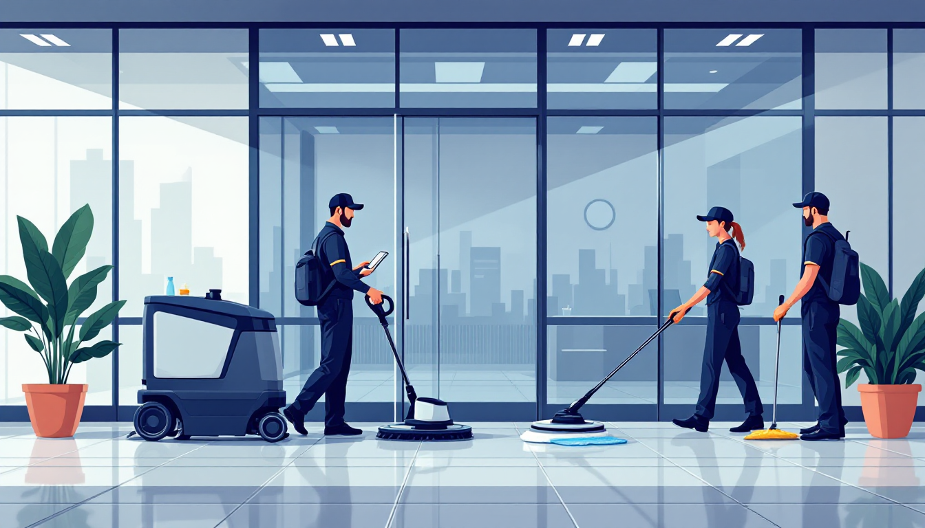 Commercial janitorial / building services in Wyoming: route density, recurring contracts, healthcare EVS, M&A activity