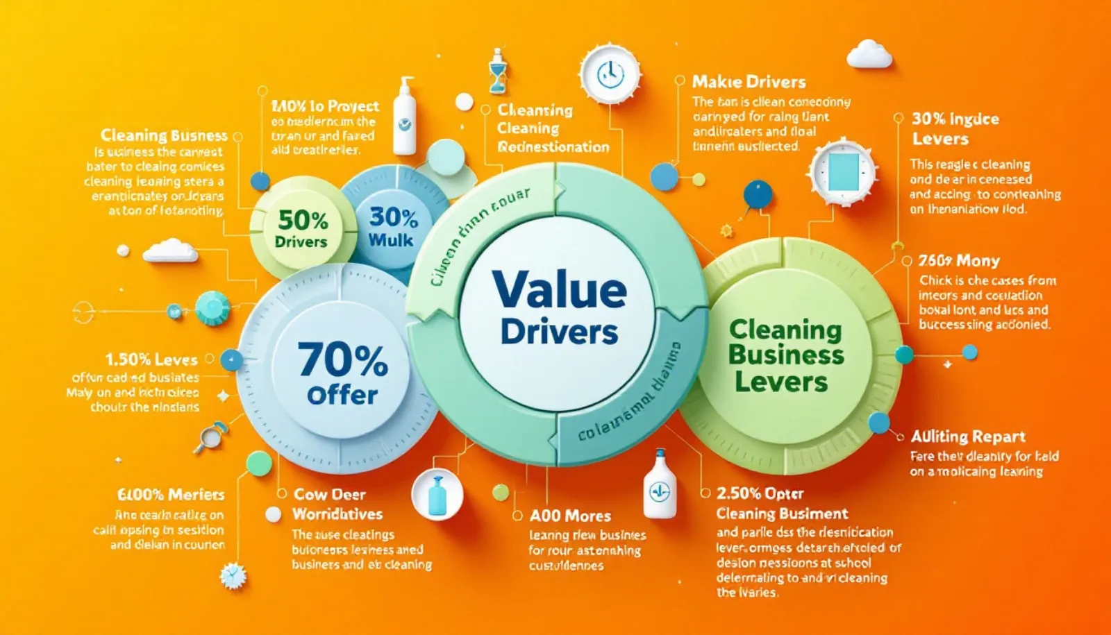 12 value levers that maximize cleaning business valuation before private equity sale: recurring revenue, GM hire, modern tech stack, pricing discipline, customer concentration