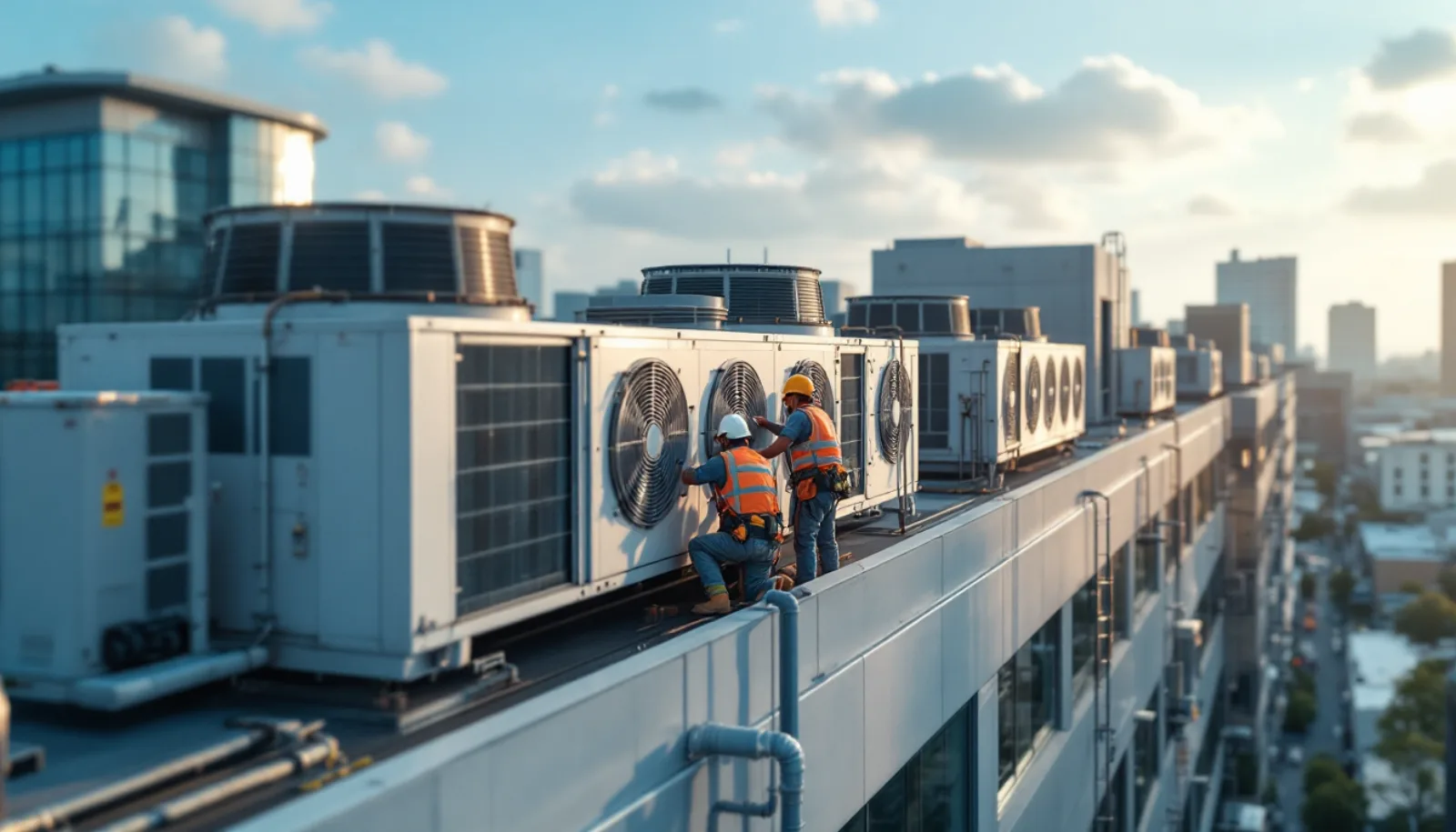 Commercial HVAC rooftop unit service