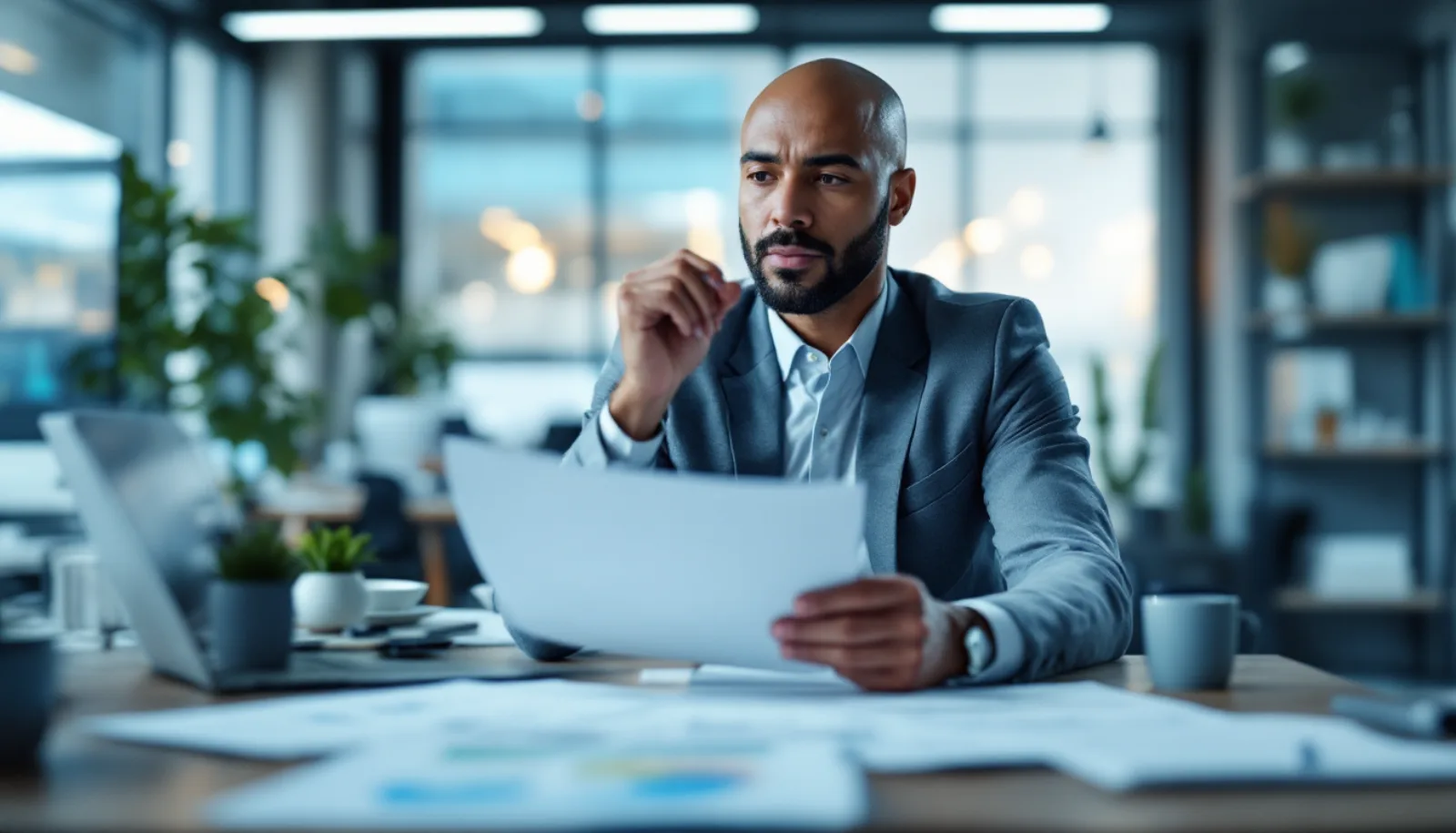 Energy broker reviewing C&I supplier contracts