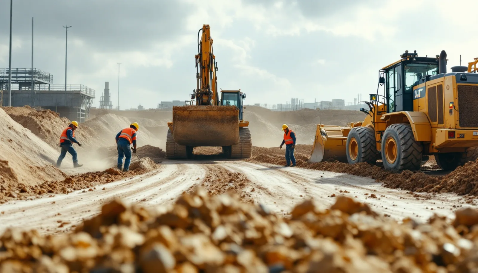 Excavator on commercial site preparation project