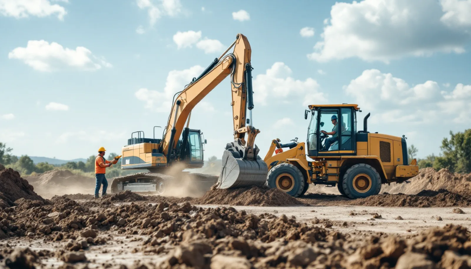 Excavator on a commercial site preparation job