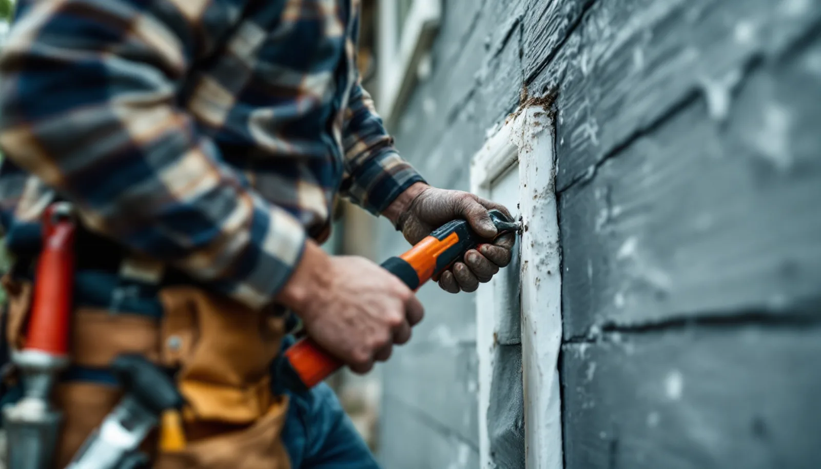 Handyman service van on residential job