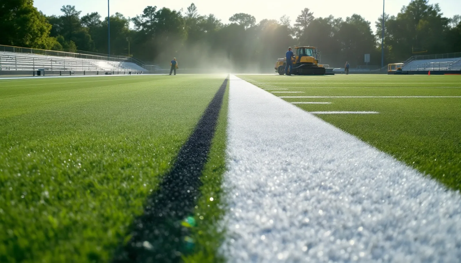 Acrylic tennis court resurfacing in progress