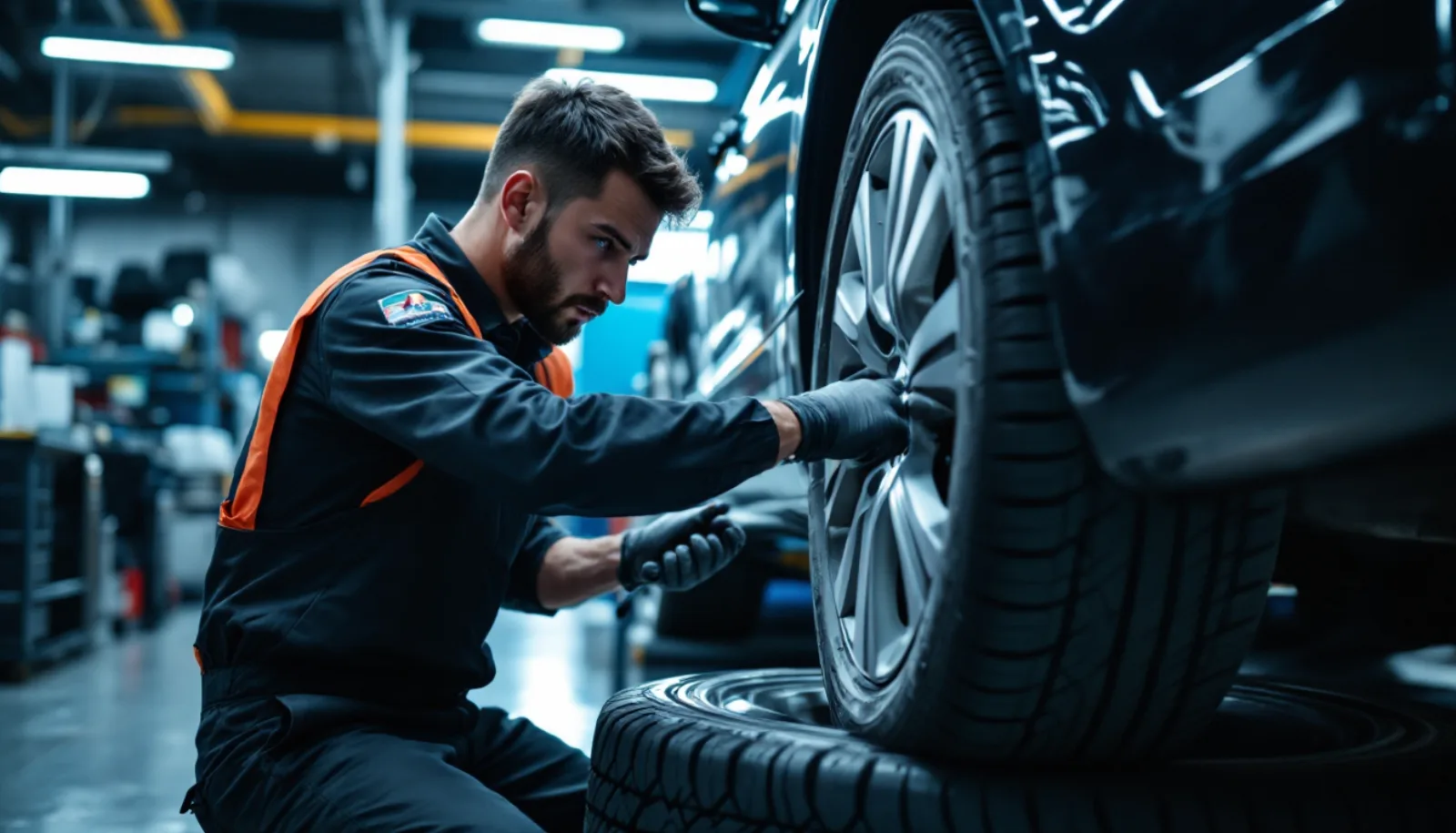 Tire alignment rack and bay